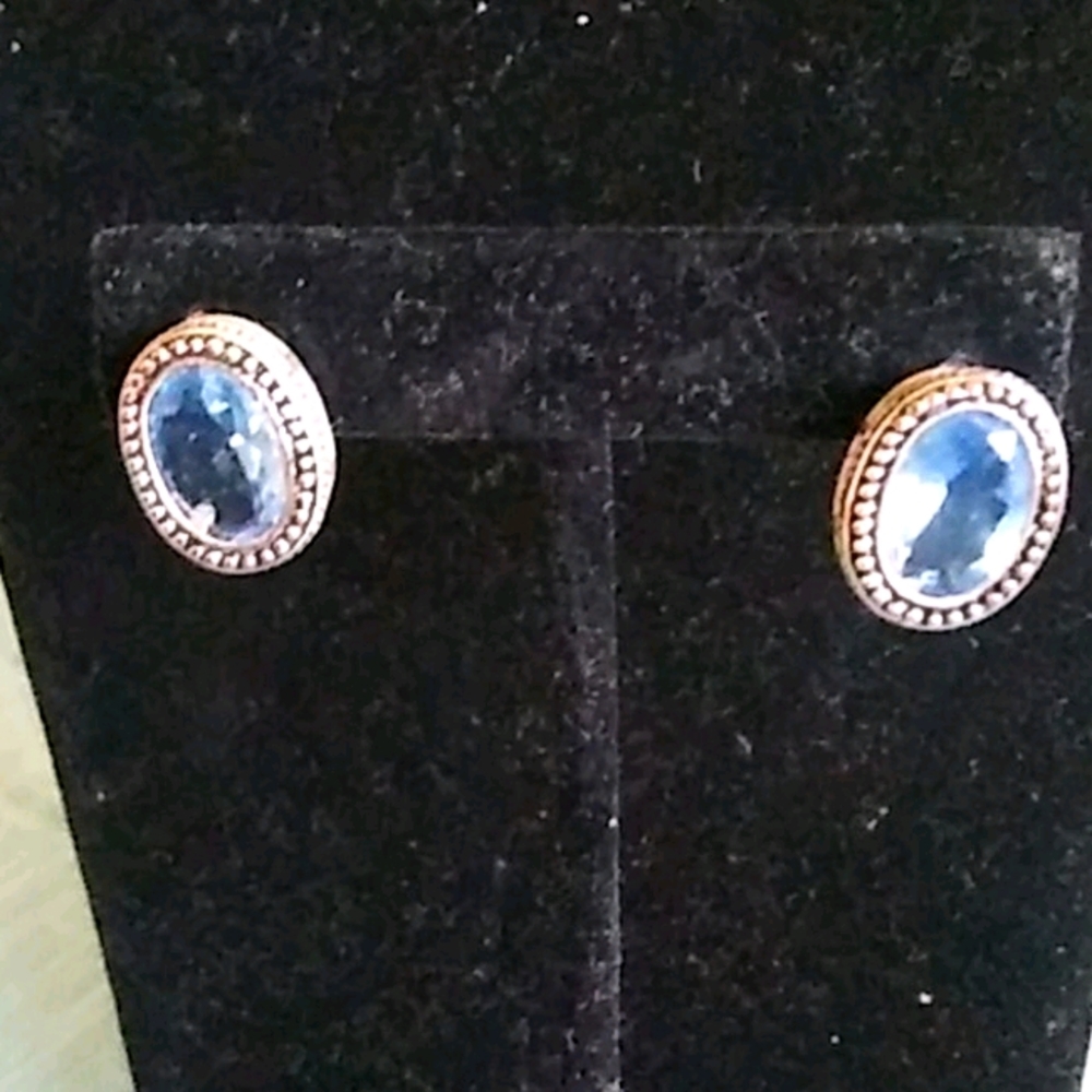 Avon Oval Color Button Earrings